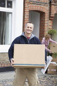 Removal van ready for a local move in West Ham