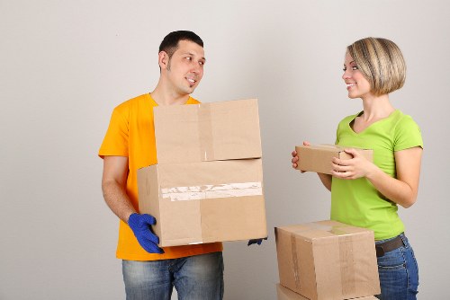 Loading commercial items from a business premises in West Ham
