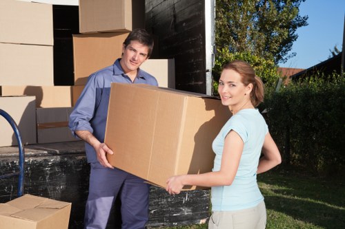 Local moving truck helping with residential relocations in East London